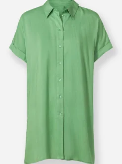 Longbluse mit hohen Seitenschlitzen