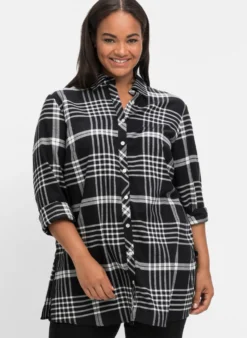 Longbluse mit Karomuster