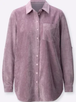 Longbluse mit krempelbaren Ärmeln