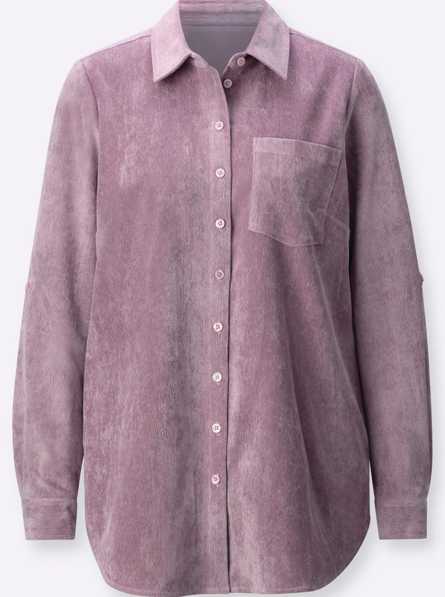 Longbluse mit krempelbaren Ärmeln