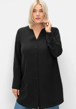 Longbluse mit Raffungen