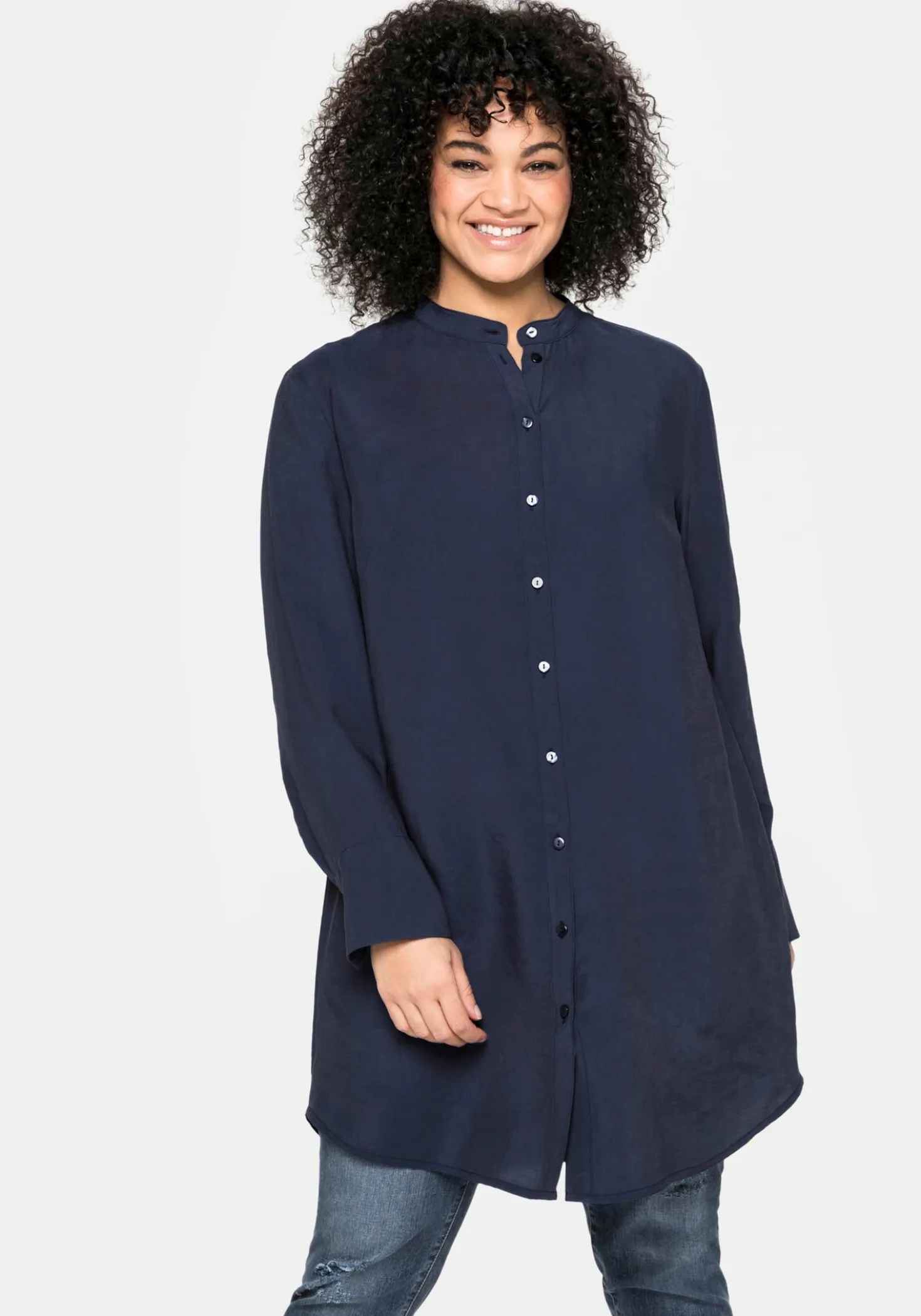 Longbluse mit Raffungen