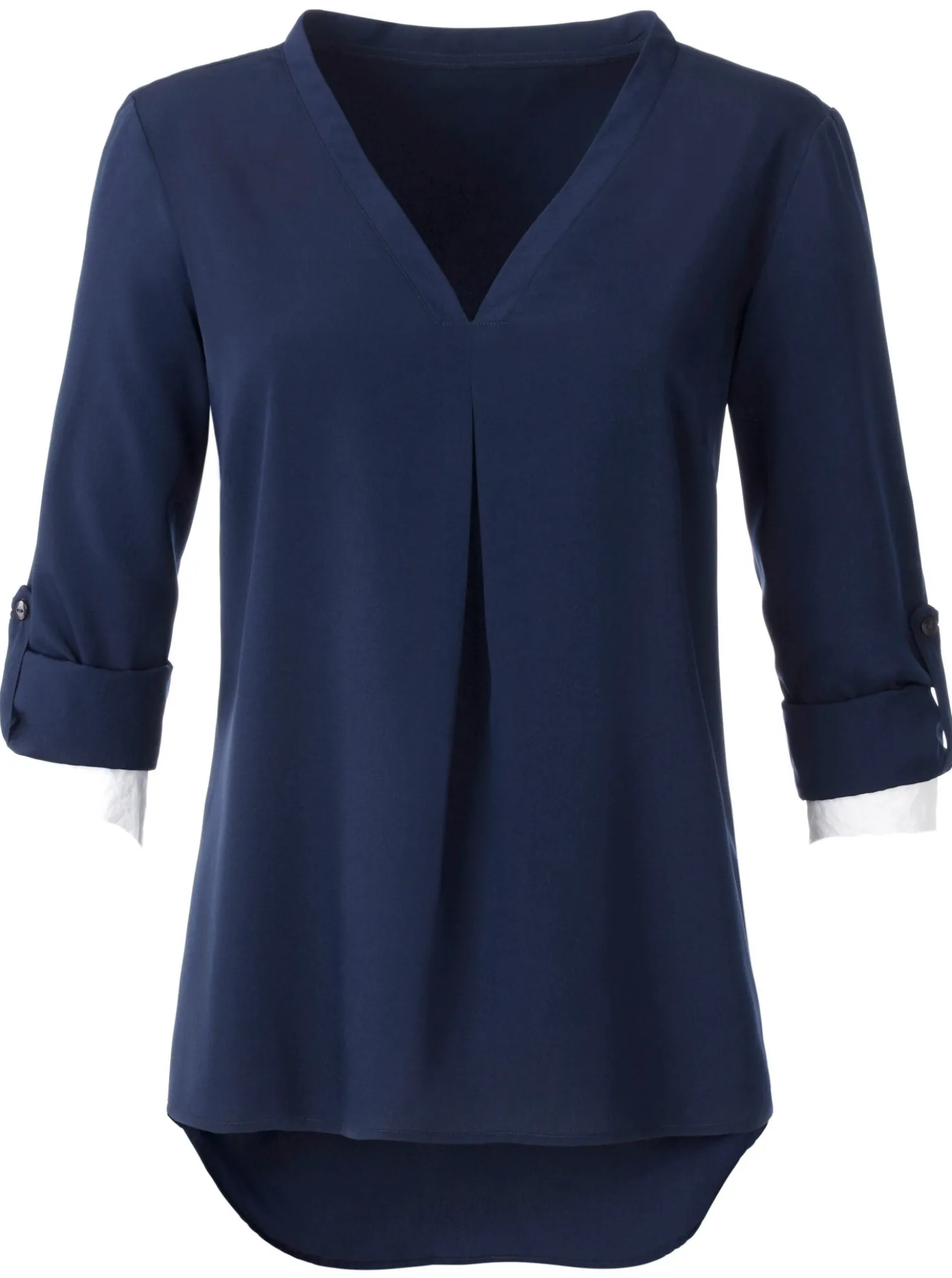Longbluse mit verlängertem Rückenteil