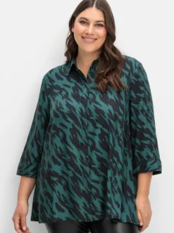 Longbluse mit verlängertem Rückteil
