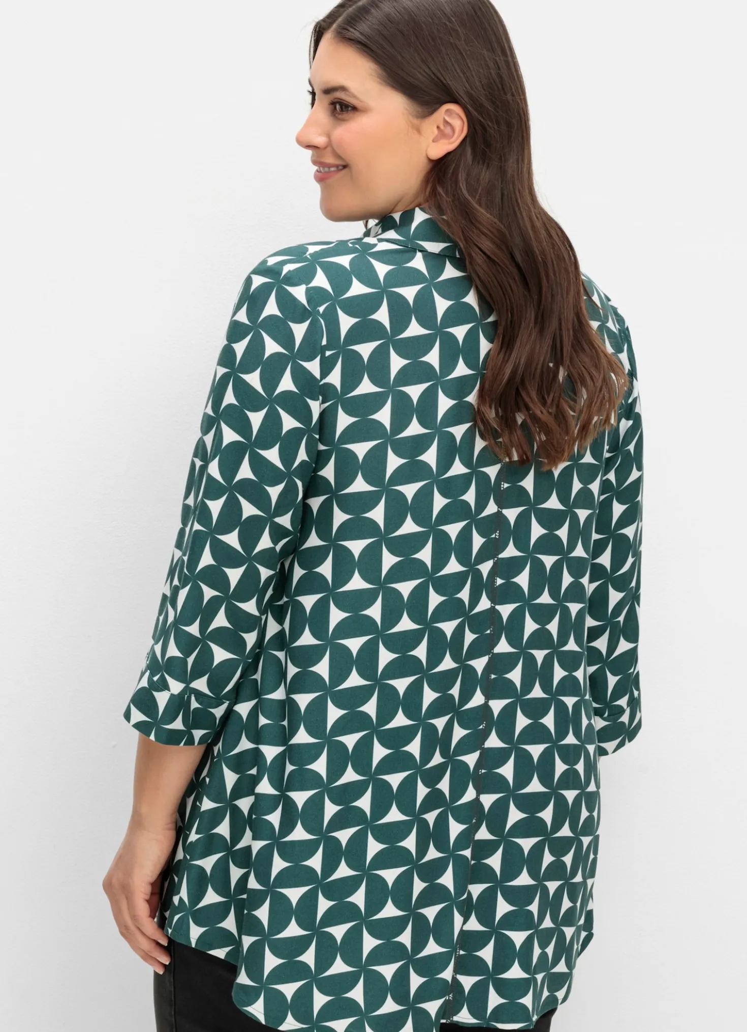 Longbluse mit verlängertem Rückteil