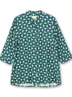Longbluse mit verlängertem Rückteil