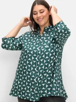 Longbluse mit verlängertem Rückteil