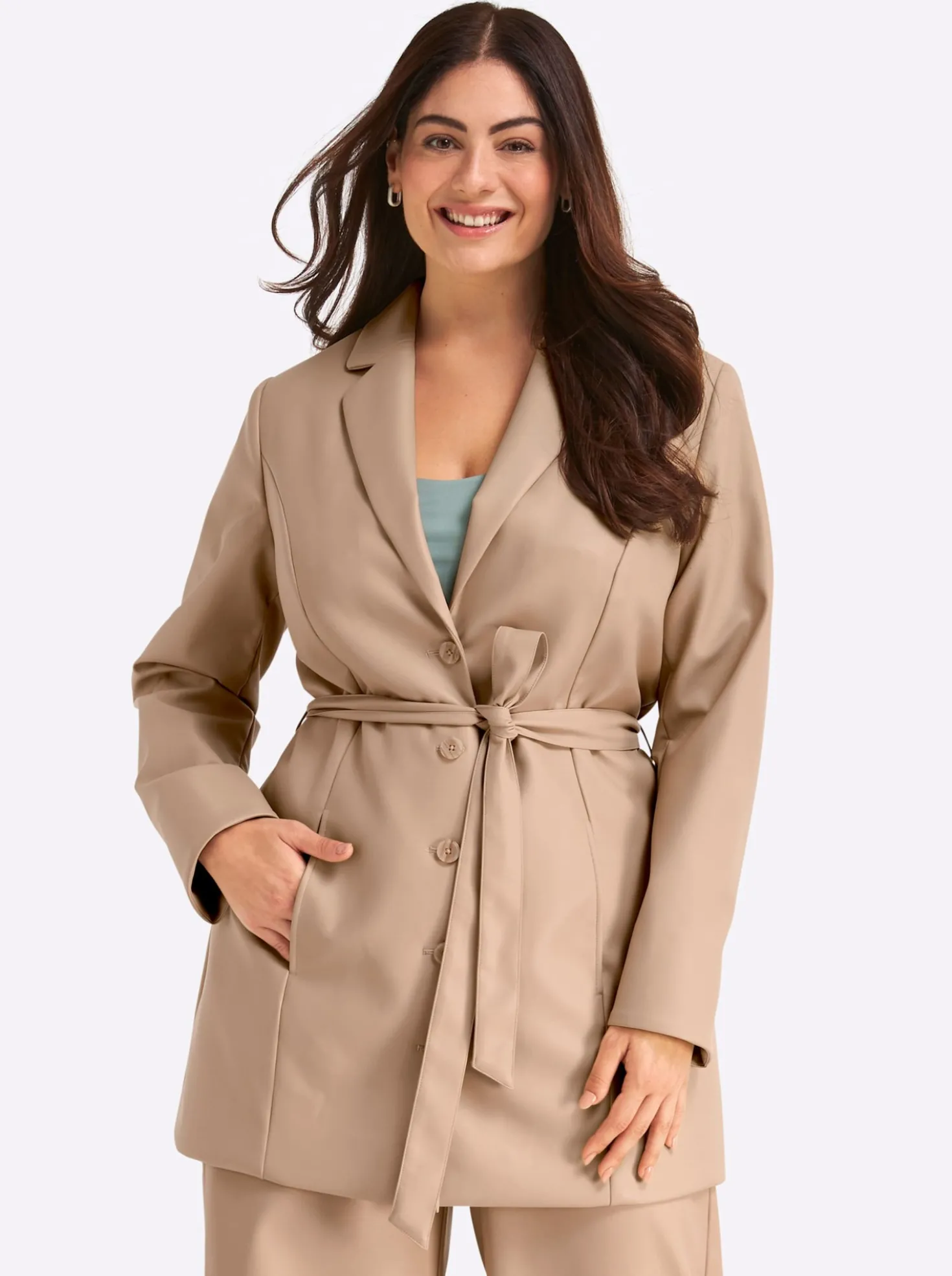 Longjacke aus Lederimitat