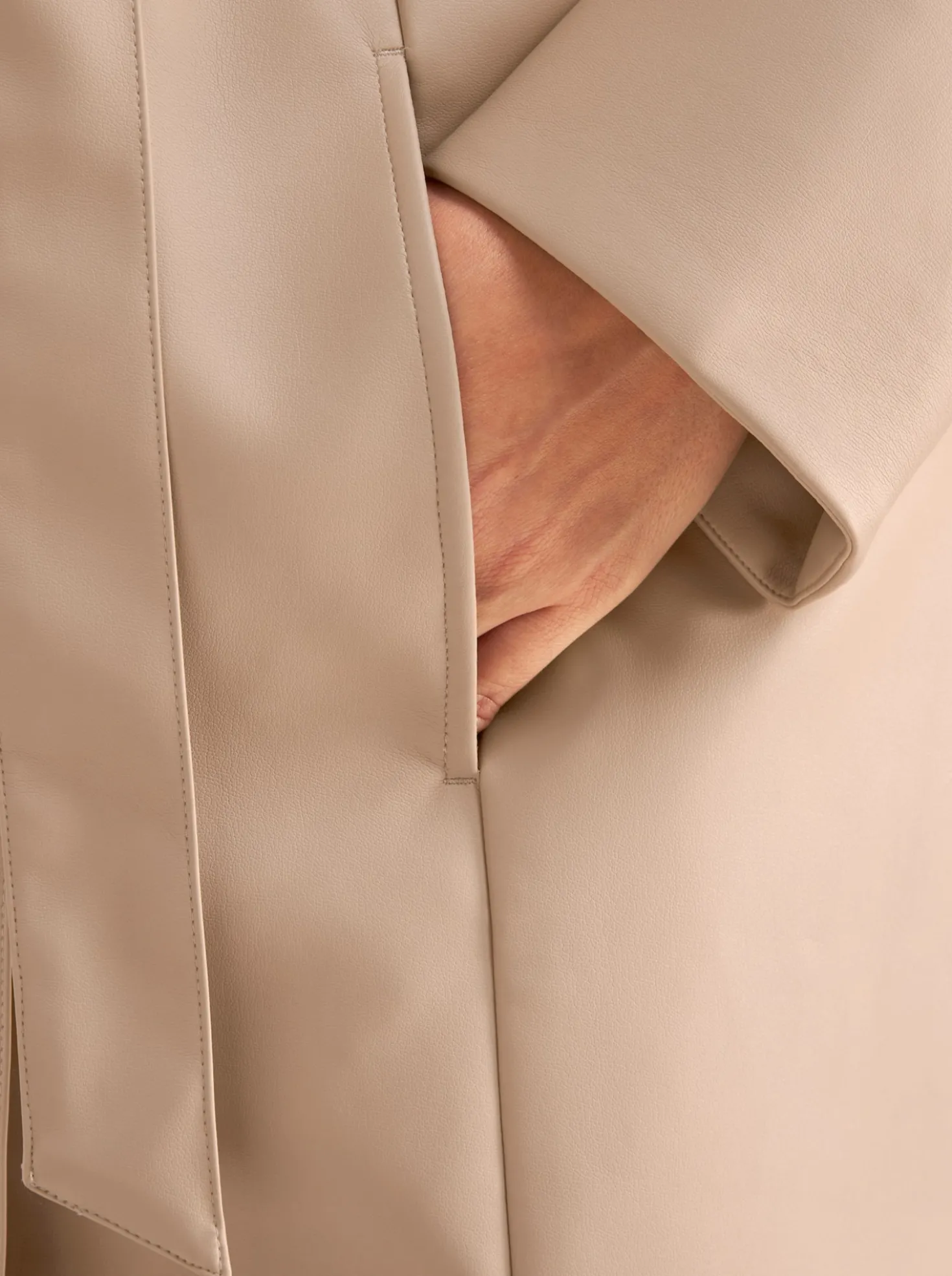 Longjacke aus Lederimitat