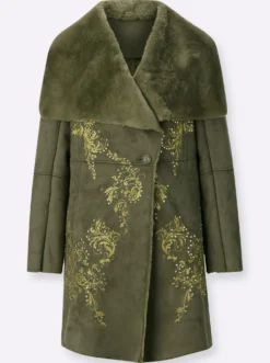 Longjacke im hochwertigen Material-Mix