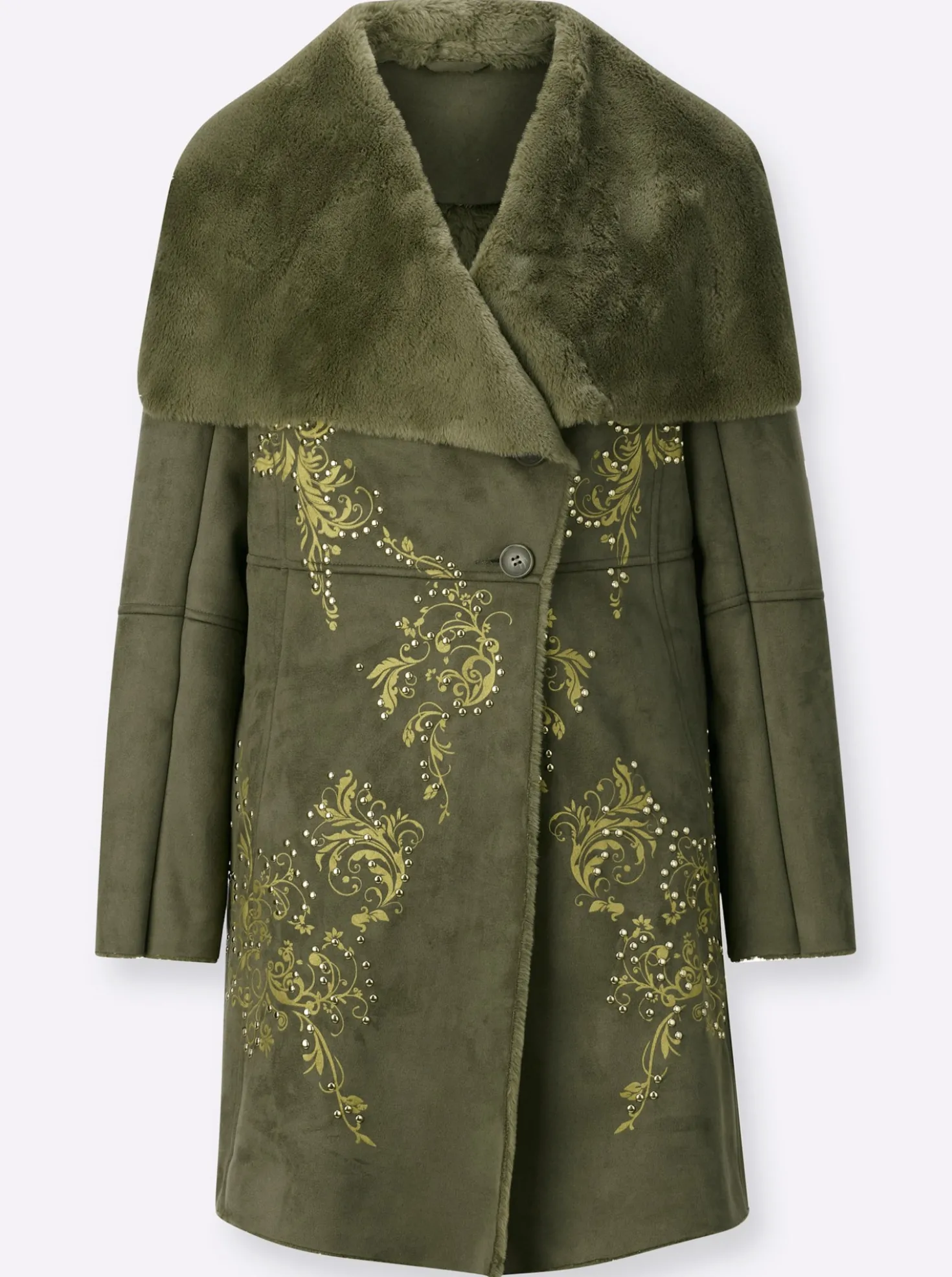 Longjacke im hochwertigen Material-Mix