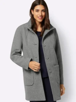 Longjacke in Woll-Optik