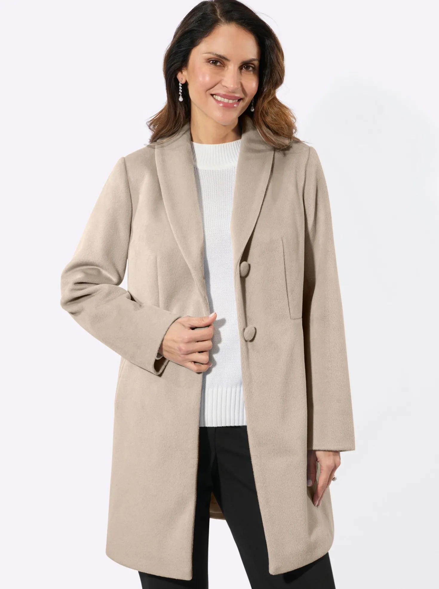 Longjacke mit Schalkragen