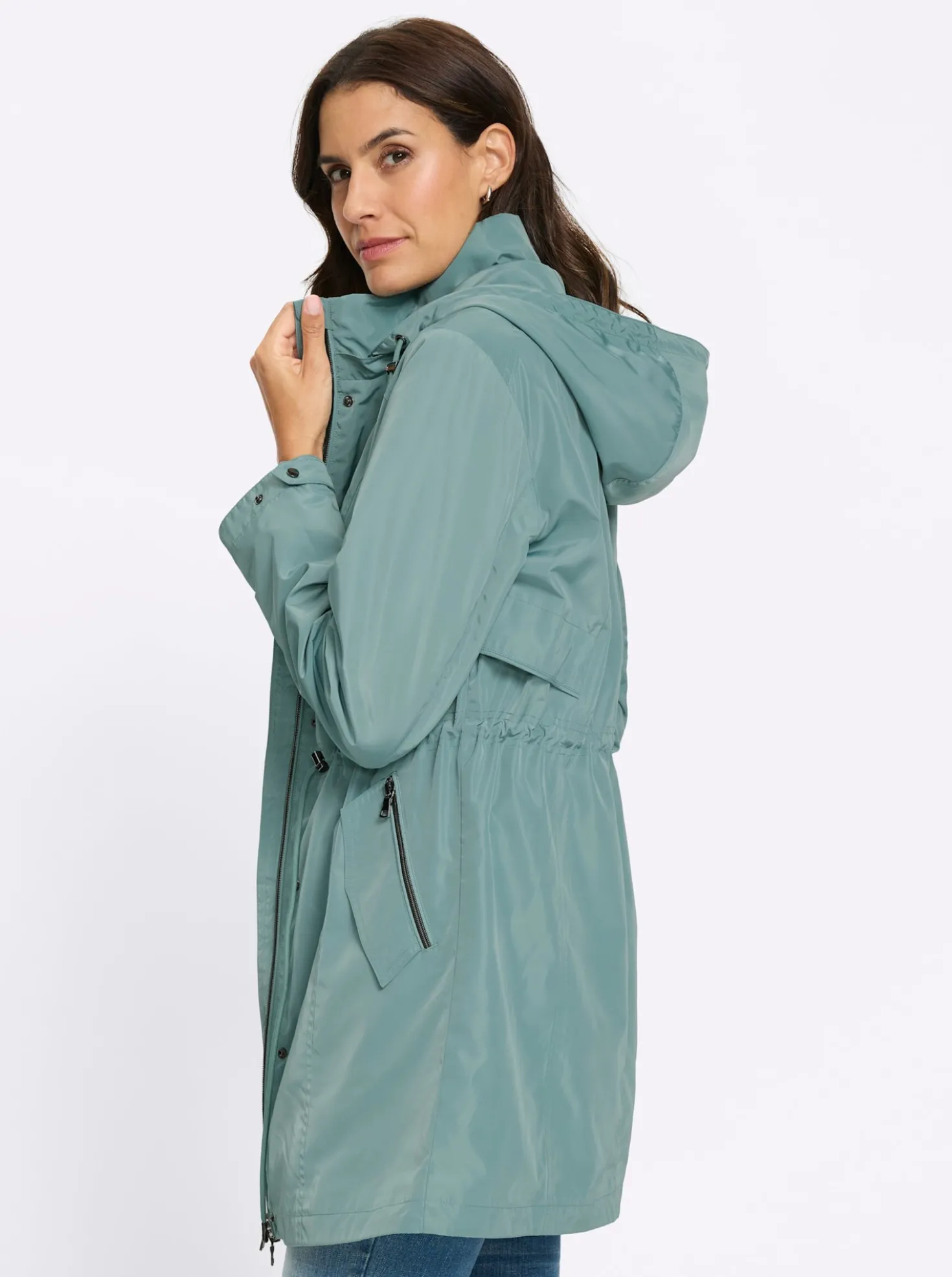 Longjacke mit 2-Wege-Reißverschluss