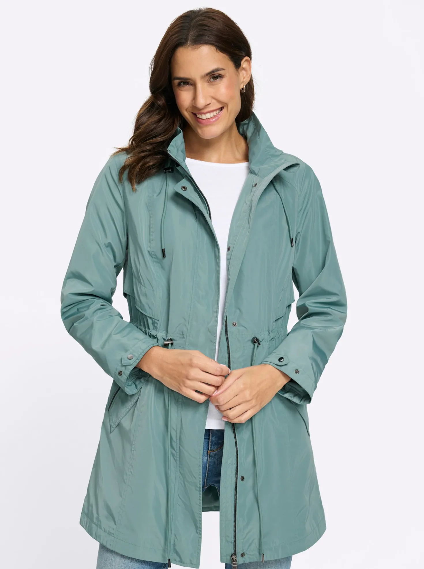 Longjacke mit 2-Wege-Reißverschluss