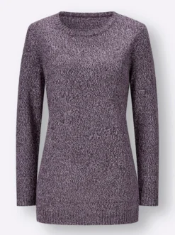 Longpullover aus Melange-Garn