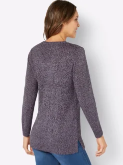Longpullover aus Melange-Garn