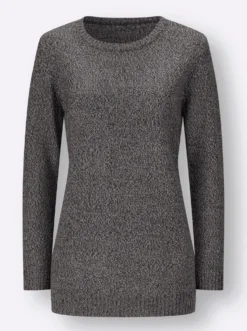 Longpullover aus Melange-Garn