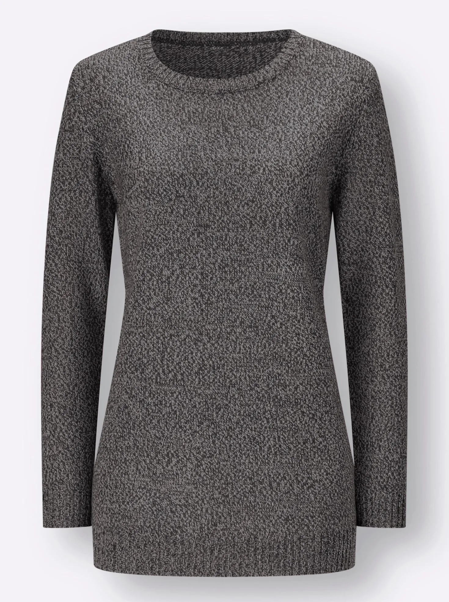 Longpullover aus Melange-Garn