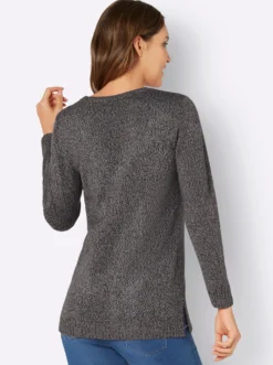 Longpullover aus Melange-Garn