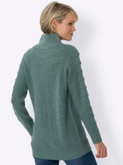 Longpullover im Strickmuster-Mix