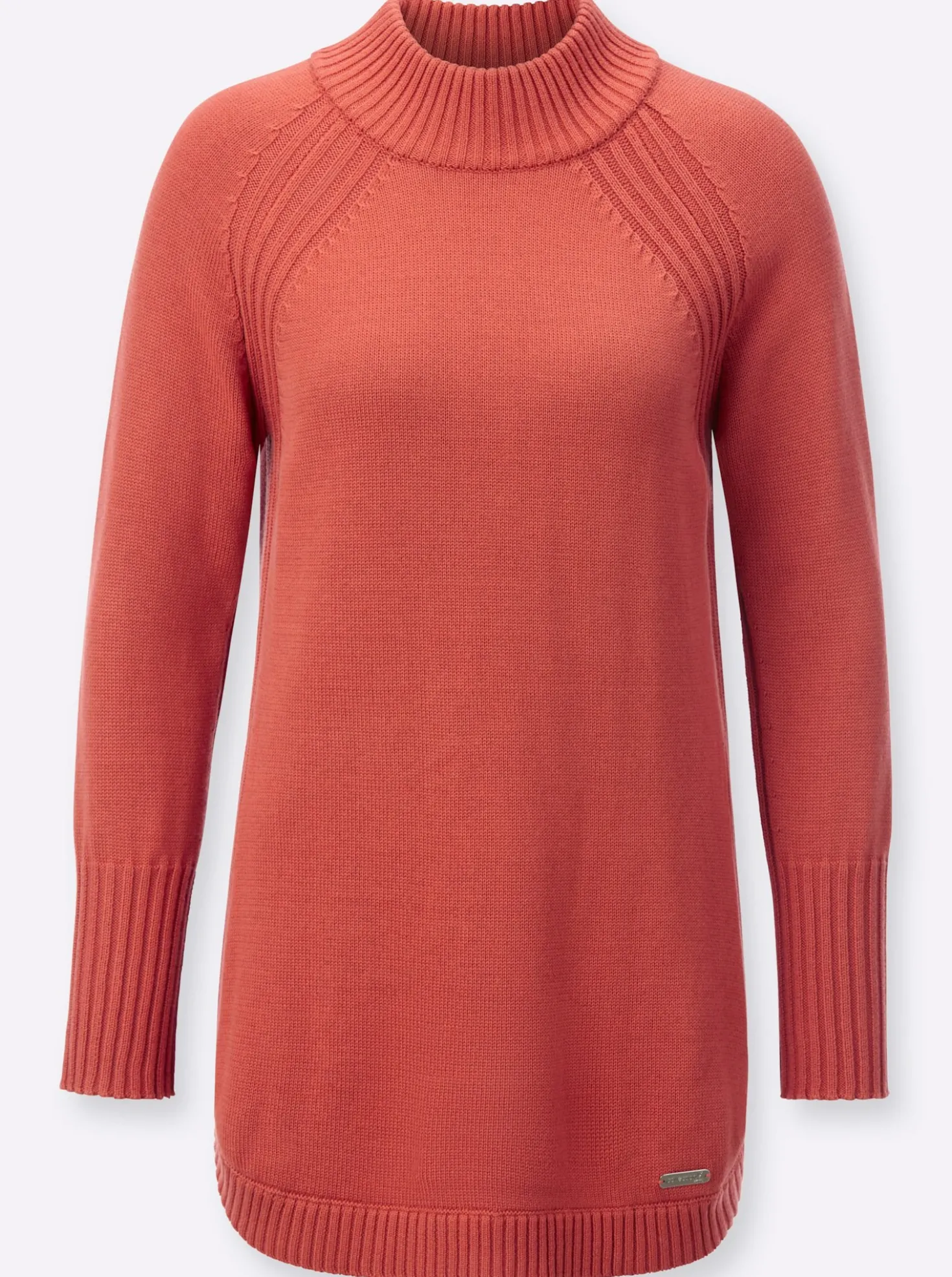 Longpullover mit abgerundetem Saum