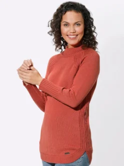 Longpullover mit abgerundetem Saum