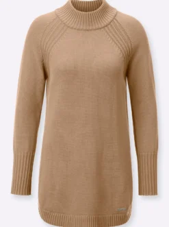 Longpullover mit abgerundetem Saum