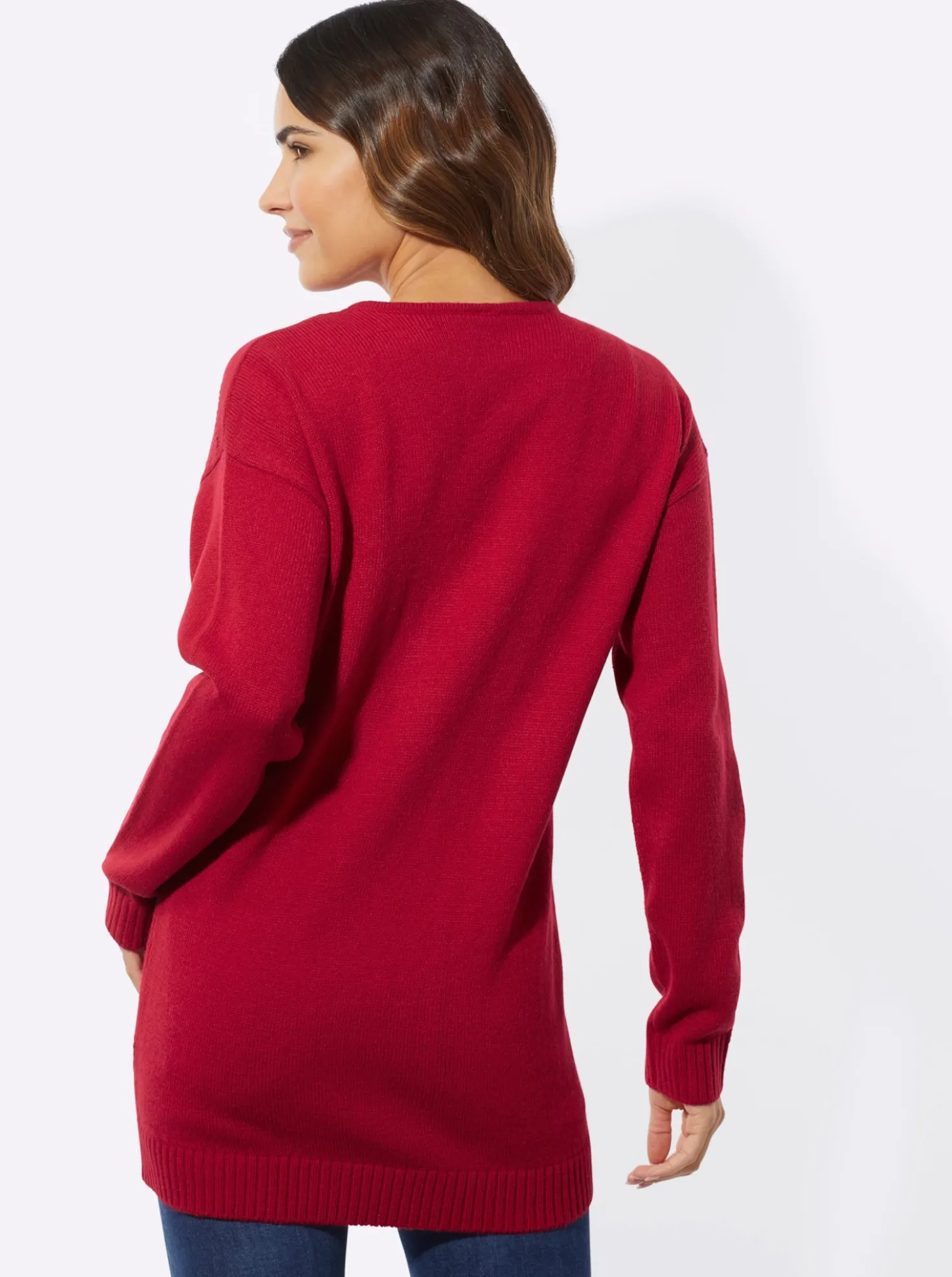 Longpullover mit Ajour-Herzchen