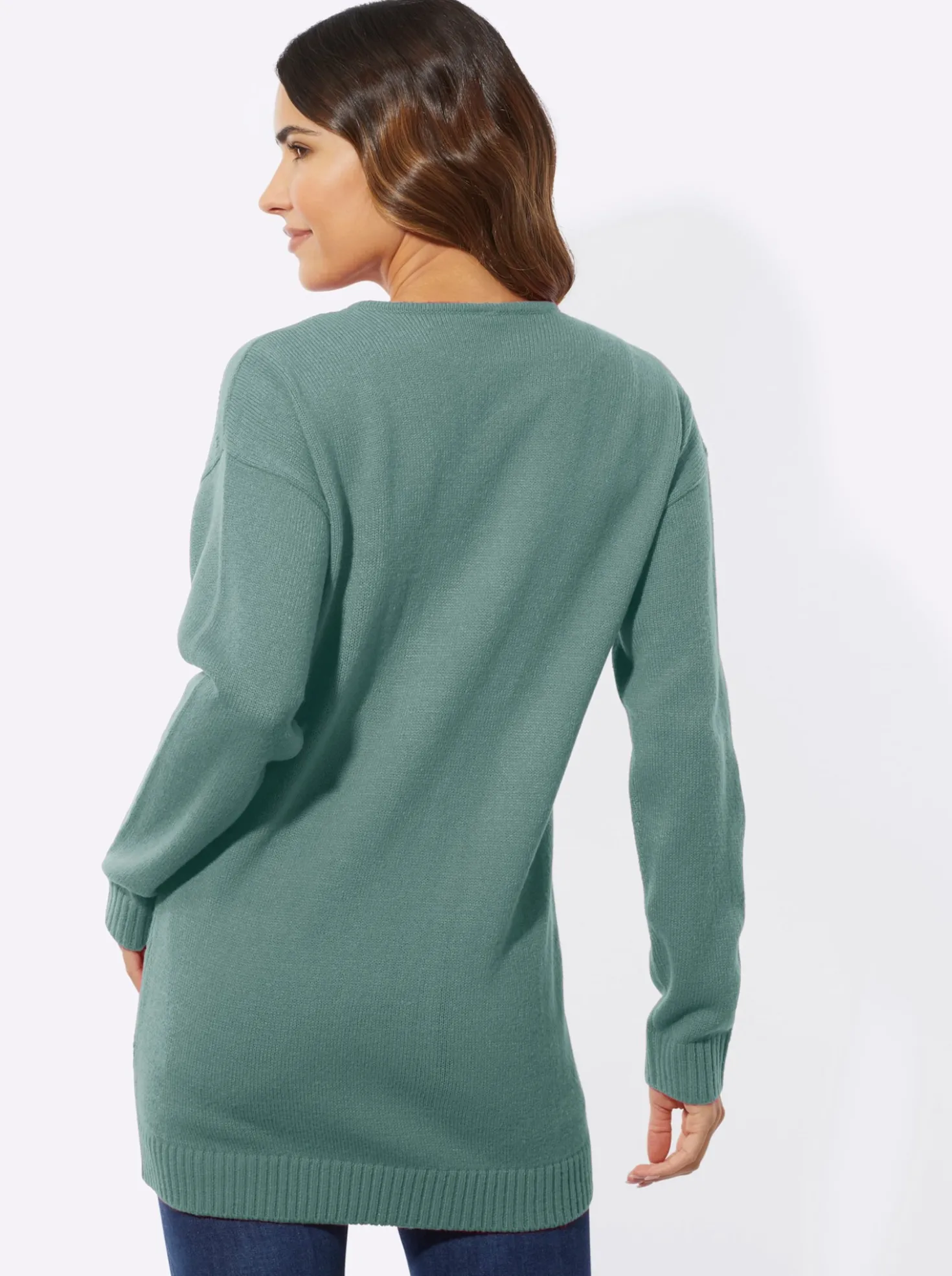 Longpullover mit Ajour-Herzchen