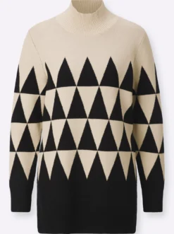 Longpullover mit grafischem Jacquard-Muster