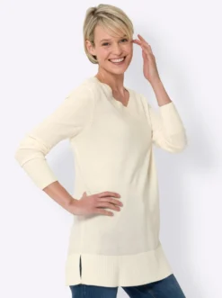 Longpullover mit langen Seitenschlitzen
