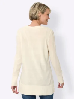 Longpullover mit langen Seitenschlitzen
