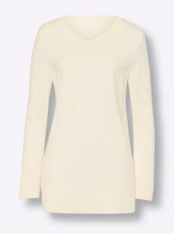 Longpullover mit langen Seitenschlitzen