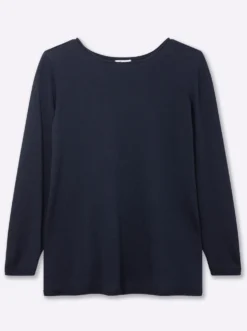 Longpullover mit Leinenanteil