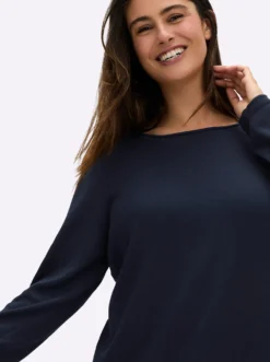 Longpullover mit Leinenanteil