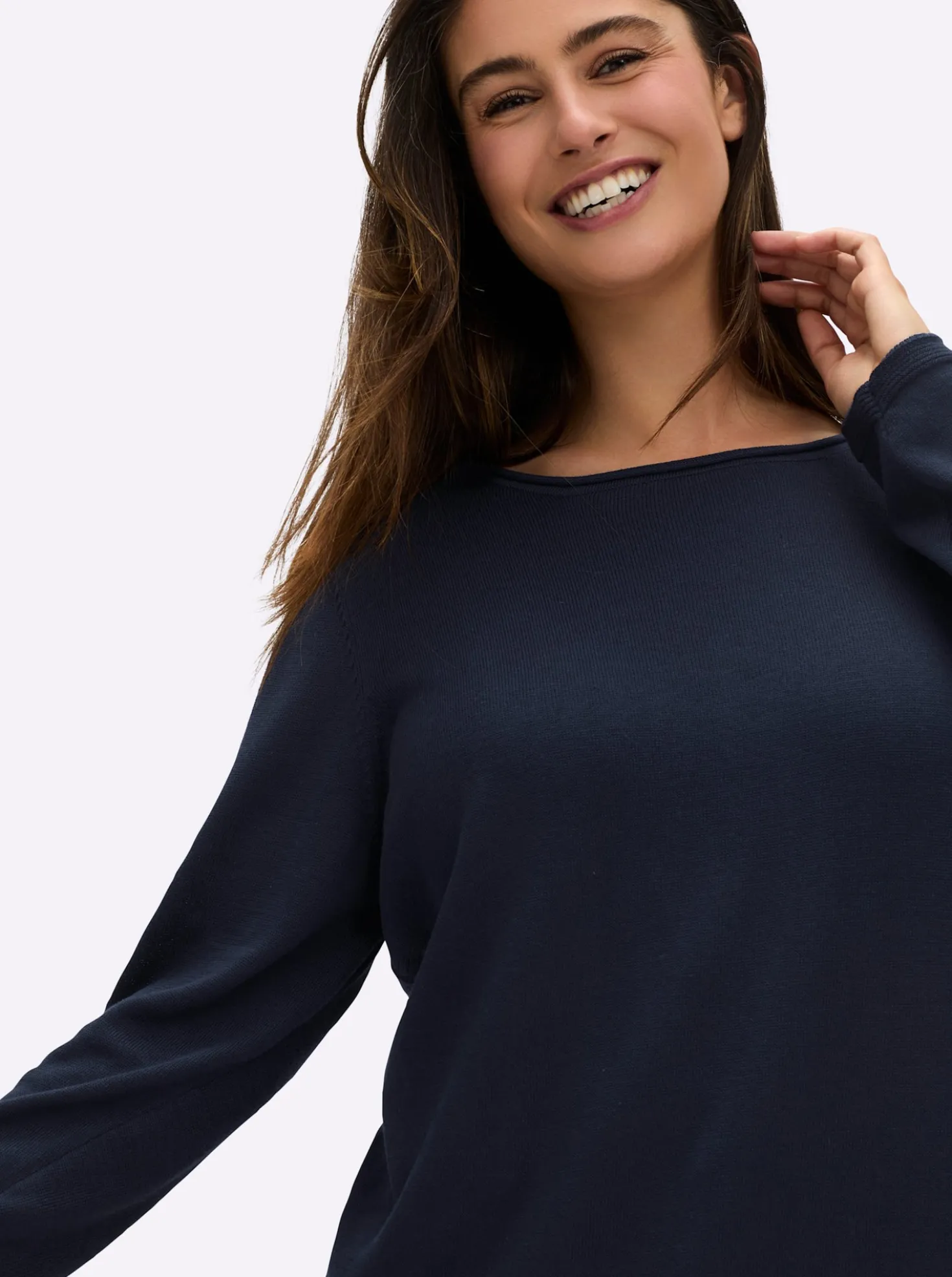 Longpullover mit Leinenanteil