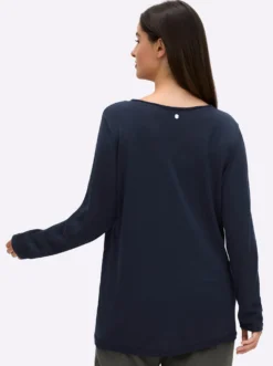Longpullover mit Leinenanteil