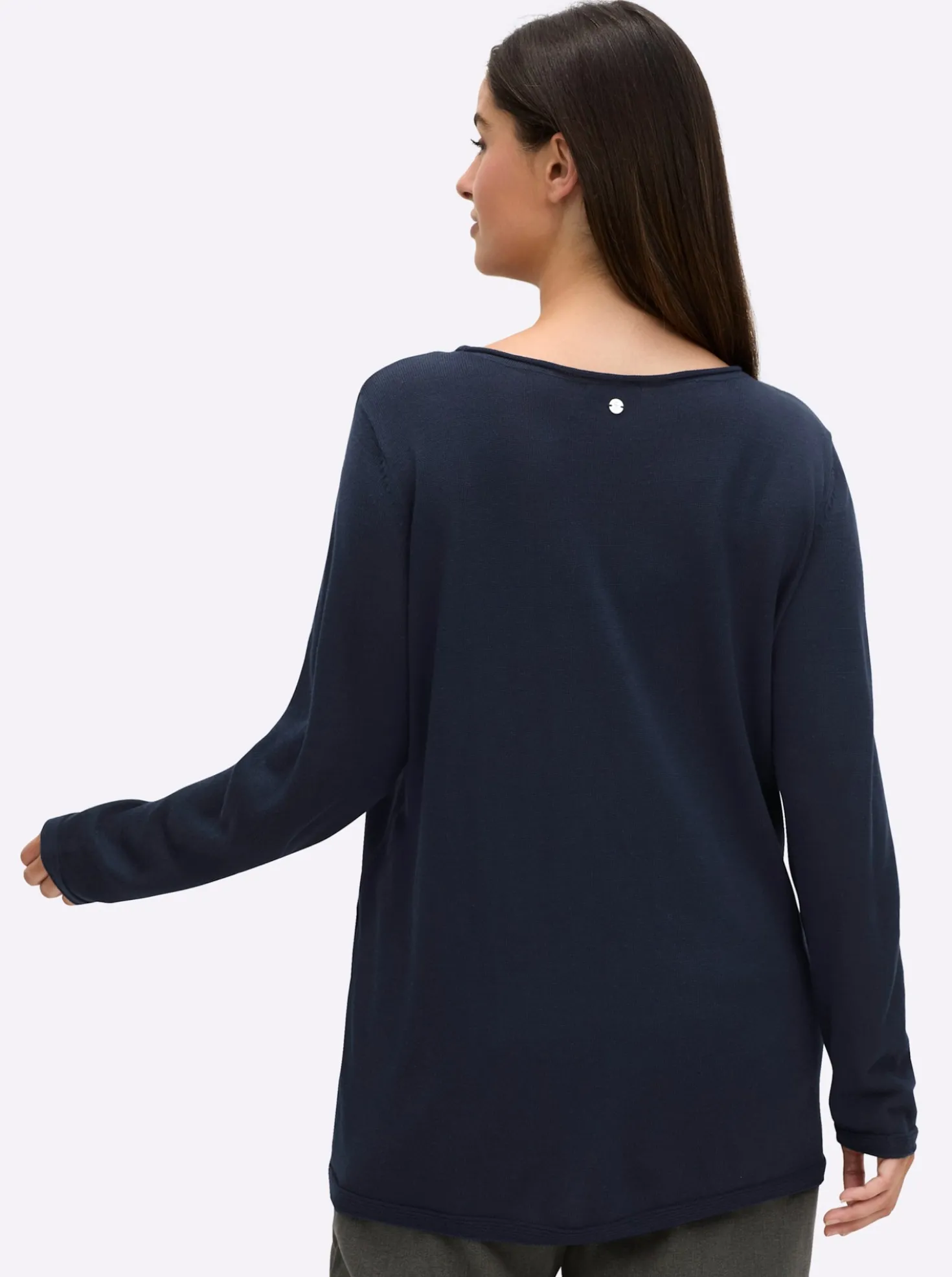 Longpullover mit Leinenanteil