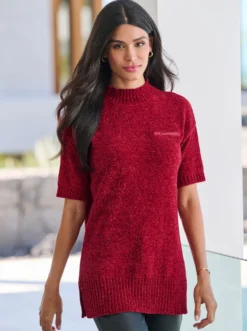 Longpullover mit Stehkragen