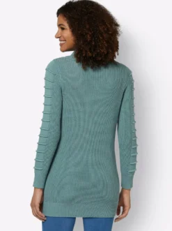 Longpullover mit Struktur-Partien