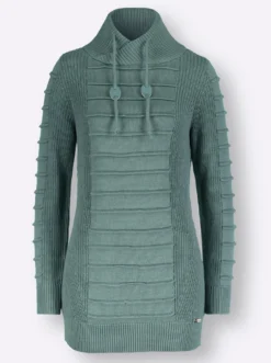 Longpullover mit Struktur-Partien