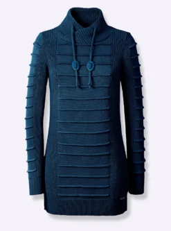 Longpullover mit Struktur-Partien