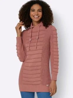 Longpullover mit Struktur-Partien