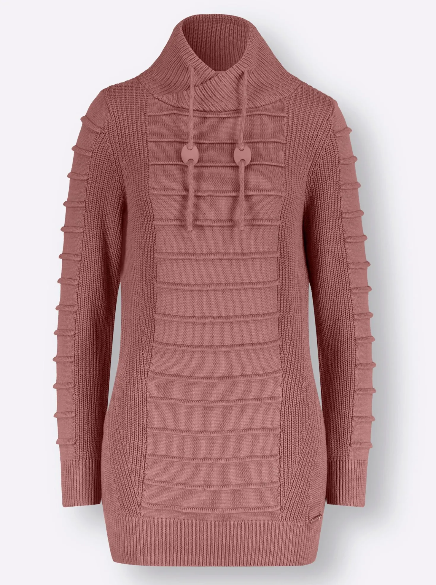 Longpullover mit Struktur-Partien