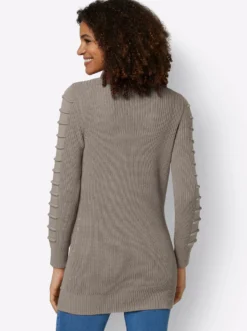 Longpullover mit Struktur-Partien