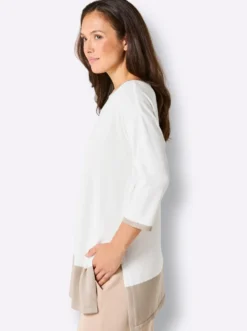 Longpullover mit U-Boot-Ausschnitt