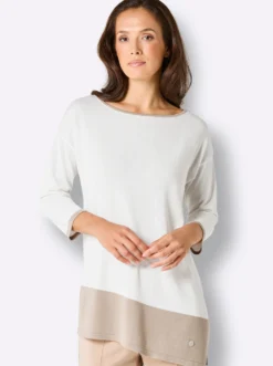 Longpullover mit U-Boot-Ausschnitt