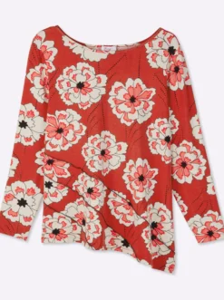 Longshirt mit asymmetrischem Saum