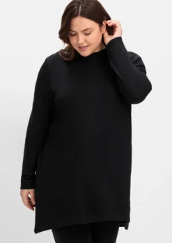 Longshirt mit asymmetrischem Stehkragen